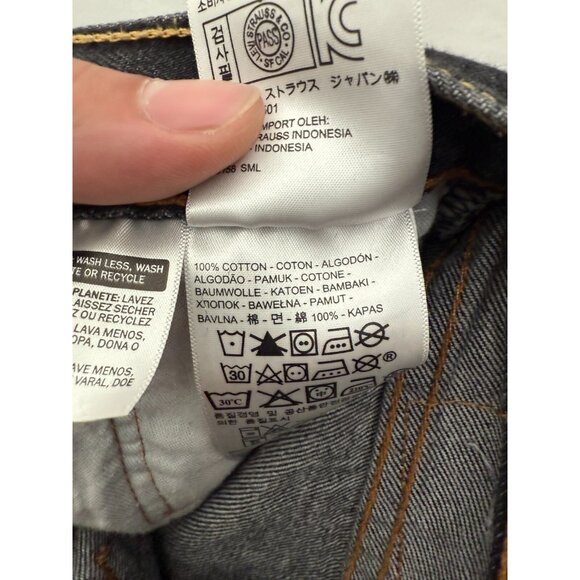 Levis 501 Jeans Mens 38x34(34x31) Black Original Fit Straight Leg Button Fly - Picture 3 of 14